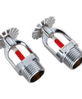 Two Five Pack Pro Grade Brass Pendent Fire Sprinkler Heads 1 2 Inch DN15 with red heat activation feature.