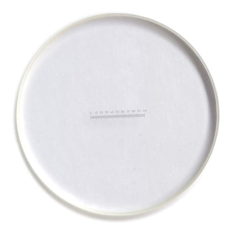Pro Grade 0.05mm Foot Shaped Eyepiece Graticule Ruler For Microscopy, 19mm Glass Ocular Calibrator, Reticle Eyepiece With 100 Divisions At 0.05mm, Includes Box And Sponge, High Precision Microscope Accessory, circular glass ruler