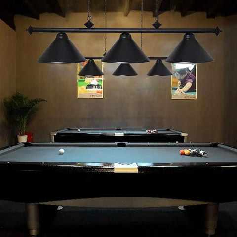 Three Light Pool Table Light With Matte Black Shade For Billiards Vintage Retro Kitchen Island Pendant Modern Industrial Chandelier