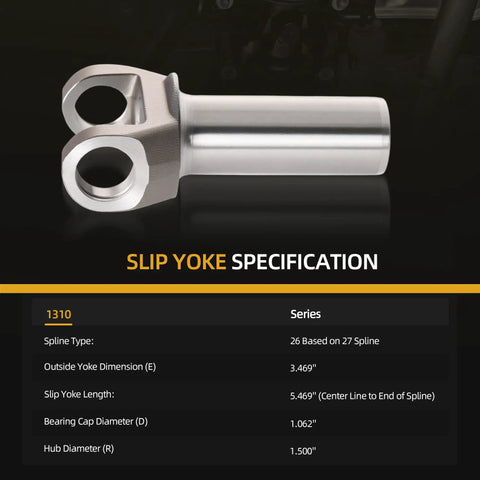 Heavy Duty Transmission Slip Yoke U Joint Kit 2 3 6081X 5 153X Fits 700R4 4L60E 4L60 Turbo Hydromatic Turbo 350 Powerglide Saginaw Muncie Borg Warner T Four Five Ten Jeep Cherokee 4WD, 1310 series, 5.469in