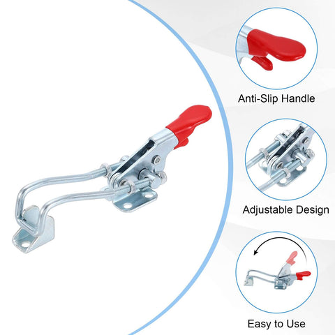 Beefy Two Pack Heavy Duty Toggle Latch Clamp 40323 M5 x 48mm Quick Release Pull Latches 400 lbs Holding Capacity Galvanized Iron