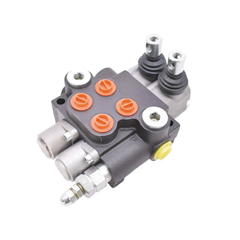 Double Acting Hydraulic Control Valve With 2 Spool System 11 GPM 3600 PSI SAE Ports For Tractors, Loaders, And Log Splitters
