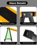 Badass 2 Pack Folding Sawhorse 660 Lb Heavy Duty Metal Work Stands showing anti-slip PVC padding and stable connections.
