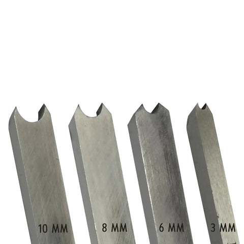 Lathe Woodturning Bead Cutting Chisel Set 4 Piece HSS Bead Tools with 3mm, 6mm, 8mm, 10mm M2 High Speed Steel Blades
