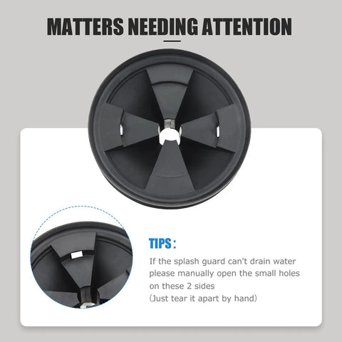 Beefed Up Three And Three Eighths Inch EPDM Rubber Garbage Disposal Splash Guard Replacement For Evolution Series QCB AM Sink Drain Protector 2 Pack Easy Fit Reduces Splashing Quiet Operation Kitchen Upgrade