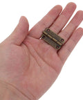 Antique Bronze Cabinet Hinges Set 12 Pcs With Rounded Corners Iron Build Small 3.5 By 1.8 By 0.4 Cm in hand