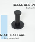 Round black SUS 304 steel hook from Six Pack Round Stainless Steel Coat Hooks Wall Mounted Heavy Duty Hangers Black Finish.