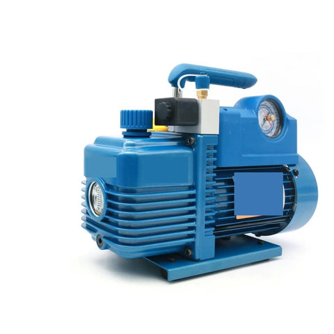 KGKGK 2L Rotary Vane Vacuum Pump For AC Repair And HVAC Systems high performance blue unit with gauge and handle.