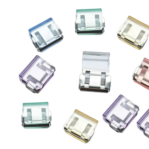 Set Of 10 Invisible Hem Clips For Pants No Sew Quick Fix Pants Hem Shortening Clips Mixed Color Easy To Use Inner Side Design Keeps Cuffs Off The Ground displayed
