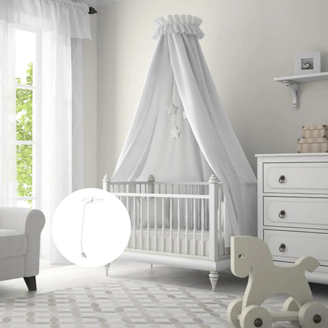 Adjustable Steel Mosquito Net Bed Stand With Decorative Ring Mount For Nursery Crib Replacement Lightweight And Breeze To Assemble Solid Support Rack For Cozy Bedroom Decor Upgrade That Feels Legit And Looks Fresh