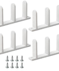 4 Pack Universal Sliding Door Bottom Guide In White ABS Floor Track For One And Three Eighths Inch Thick Closet And Cabinet Doors Includes Mounting Screws And Side Support."