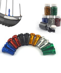 Colorful Spoke Cap Set For Mountain And Road Bikes, 60Pcs 14G Iron Nipple Caps with 7 color options and packaging jars.