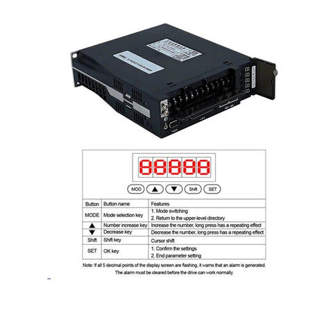 Front view of Amazon home servo drive module, 220V 750W, black enclosure with terminal block and digital display.