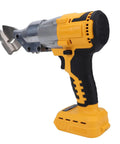 Cordless Electric Metal Shears With Adjustable Speed For DIY Projects And Marine Applications, handheld tool with dual-color handle.