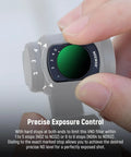 Close-up of Variable ND Filters 2 To 32 And 64 To 512 Set for DJI Osmo Pocket 3 and Pocket 4, showing precise exposure control.