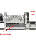 Wicked Smooth 4th Axis 5th A Axis Rotary Table For Cnc Router showcasing gears with 8:1 and 6:1 ratios and T Slot mount.