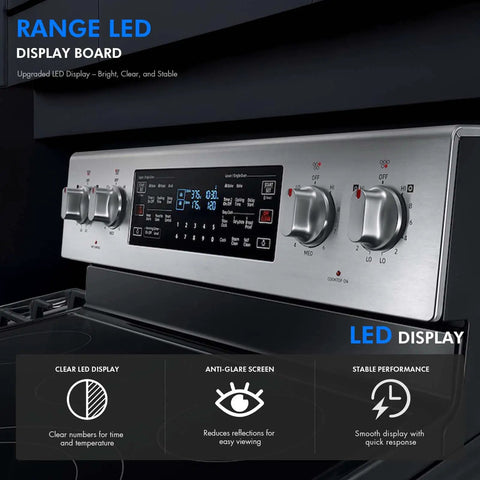 Premium LED Display Board Replacement For Samsung Electric Range Ovens And Stoves, Fits NE59J7850WS, NE59J7850WG, NE59J7750WS Models