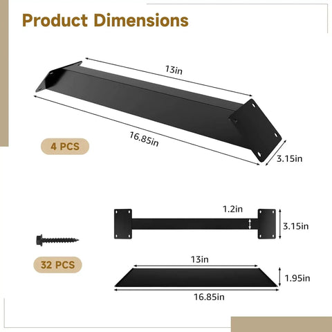 45 Degree Angle Pergola Bracket Kit With Inside Corner Braces For Wood Posts, Ideal For Pergolas Gazebos Patios And Tree Houses, Six Pack Heavy Duty Weather Resistant Post Support Brackets For No Fuss Easy Install