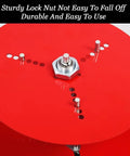 Lock nut detail on Heavy Duty 5 Rod Wire Spool Rack With Dispenser And Ribbon Organizer for Industrial Storage.