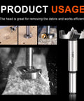 Sixteen Piece Forstner Bit Set For Woodworking, Pro Grade Precision Carbon Steel Drill Bits For Clean Holes, close-up view