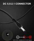 Rock-Solid 9V Guitar Pedal Power Supply With Quiet Gig-Ready Operation, close-up of DC 5.5-2.1 connector for Boss PSA adapters.