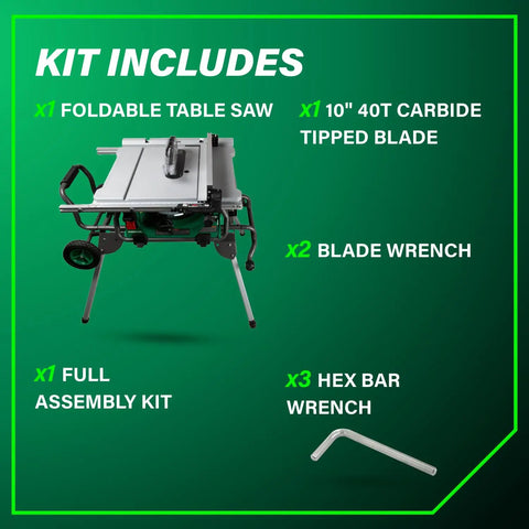 Beast Mode 10 Inch Table Saw With 15 Amp Motor For Precision Cuts And Large 28 3 Quarter By 22 Inch Table With Best In Class Rip