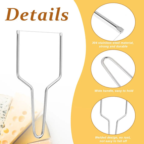 Heavy Duty Stainless Steel Cheese Slicer Wire And Y Type Cutter With Twist Lock Kitchen Workhorse For Cheese Boards And Meal Prep No Drama Total Game Changer Dishwasher Safe, focus on handle and blade details.