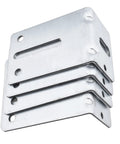 Four Pack Heavy Duty Garage Door Track Jamb Brackets Made From 12 Gauge Galvanized Steel For Ultimate Reinforcement, Fits Most Doors Up To Two Inches Thick, Pre Cut With Slots For Quick No Drill Install, 102mm