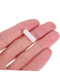 Professional Grade Furniture Hidden Connectors For Shelf Assembly Fasteners, white nylon locking pin held in hand.