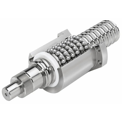 Close-up of Left And Right Handed Ball Screw SFU2505 1900mm Dual Direction Lead Screw with 2 Ball Nuts for CNC systems