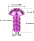 12 Pack Titanium Bolts For Bicycle Disc Brake Rotors T25 Torx M5x10mm Purple, Lightweight And Corrosion Resistant Fasteners For Road And Mountain Bikes