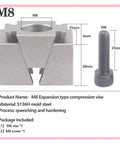 M8 Expansion compression vise made of S136H mold steel for precise machining and secure fixture support.