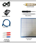 Accessories for P20 WiFi Vinyl Cutter Plotter For Home Crafting And Small Biz including cables, blades, pen, and cutting mat