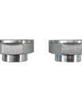 Front Wheel Hub And Bearing Kit With Seals And Retaining Clip Nut 2 Piece Replacement Set For Subaru Legacy Outback Impreza Forester And Baja 1990 To 2004 Without ABS pictured are two silver retaining clip nuts.