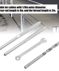 Stainless Steel Cable Railing Kit With Swage Lag Screws, Wrench And Drill Bit - No-Fuss 60-Piece Complete Hardware Set