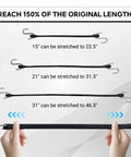 31 Inch Rubber Tarp Straps With 150 Percent Max Stretch 100 Percent EPDM Bungee Cords With Metal Crimped S Hooks