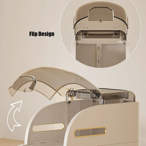 Slick Rolling Storage Cart Featuring Smooth Slide Out Acrylic Compartments And A Removable Ventilated Lid For Keeping Your Space Fresh And Totally Sorted