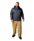Man wearing Watertight II Waterproof Rain Jacket For Men Black Size Large With Durable Nylon Shell