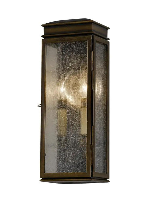Whitaker Bronze Outdoor Wall Pocket Sconce Two Light Fixture For Wet Locations showing astral bronze finish and clear seeded glass.