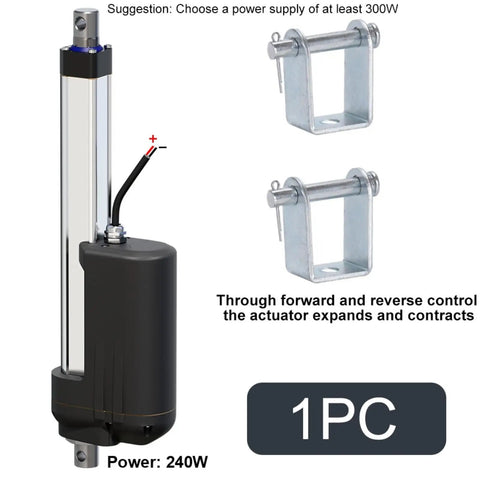 Heavy Duty DC24V Electric Linear Actuator That Kicks Some Serious Weight At 12000 Newtons For Smooth Straight Lifting, includes mounting brackets.