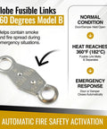 Heavy Duty 360 Degree Fusible Link For Fire Doors And Dampers Holds Back 3 To 20 Pounds With Stainless Steel Snap Hooks, close-up view.
