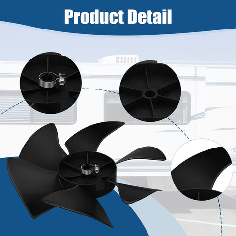 RV Air Conditioner Fan Blade Replacement Compatible With Dometic Brisk and Duo Therm, view showing blade details and structure.