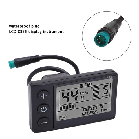 Durable ABS LCD Display For Speedometer And Odometer On Electric Bikes 24V 36V 48V Control Panel Digital Meter With Large Readout So You Can See It Clearly While You Roll