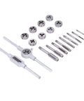 Tap Die Set With Tool Steel Threading Kit For DIY Car Repair And Model Processing Built Tough Cast Iron And Aluminum Tapping Power Tools For Mechanical Transmission And Thread Cutting Projects, 20-piece set