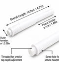 10 Pack White Magnetic Push Latches For Cabinets And Drawers, Concealed Inside Door Hardware dimensions and features shown