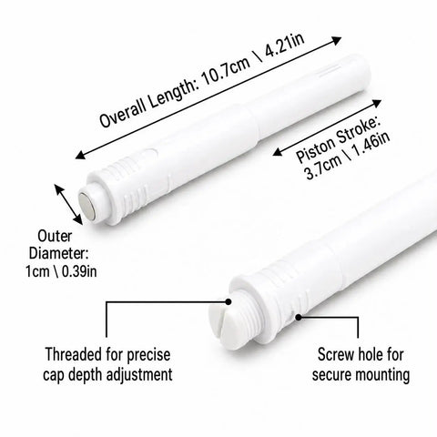 10 Pack White Magnetic Push Latches For Cabinets And Drawers, Concealed Inside Door Hardware dimensions and features shown
