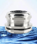 Stainless Steel NPT 1 Quarter Inch Cable Gland IP68 Waterproof Cord Grip with Gasket and Locknut in water setting