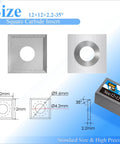 Heavy Gauge 12mm Square Tungsten Carbide Planer Blades Packing Four Indexable Cutting Edges And Mirror Polish for detailed size illustration.