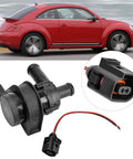Heavy Duty 12V Electric Inline Coolant Pump 1K0965561J Auxiliary Water Pump For Cars with connectors and hoses.