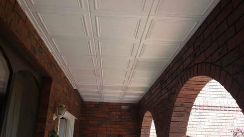 Glue Up Foam Ceiling Tiles For Popcorn Ceilings 48 Pack 128 Sq Ft Per Case Plain White Lightweight Styrofoam Panels